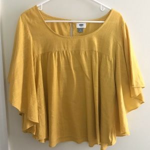 Boho Gold Yellow Dolman Sleeve cotton top